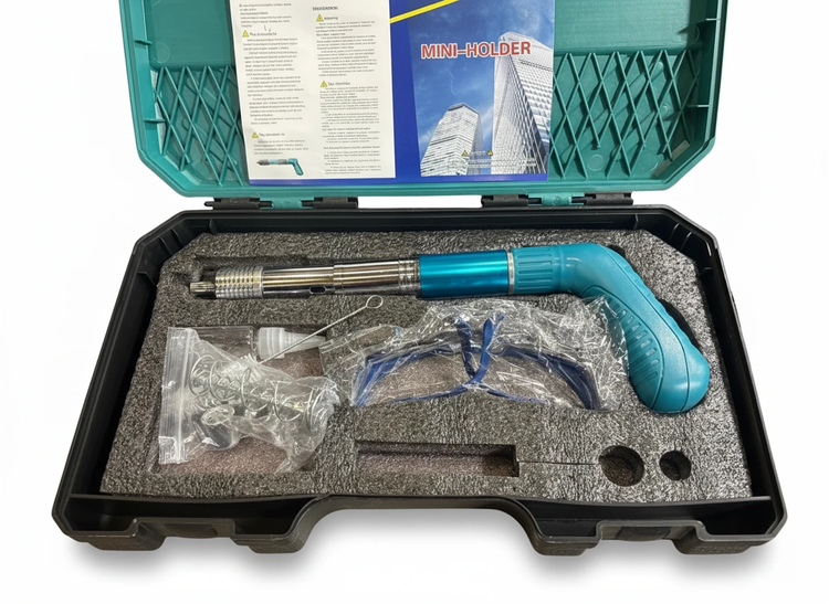 تفنگ میخکوب عصایی ماکیتا با بدنه استیل و جعبه حمل مخصوص جهت میخکوبی سقف و بتن